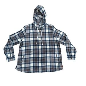 L.L.Bean Flannel Hoodie Men Outdoor Jacket Sweatshirt Pockets Zip Ip Extra Large